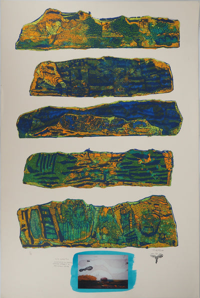 Jean-Pierre VIELFAURE : Suite Marco Polo : Dieu Soleil Hatra, Lithographie originale (vue générale) - Crédit photo : Galerie Art.Paris
