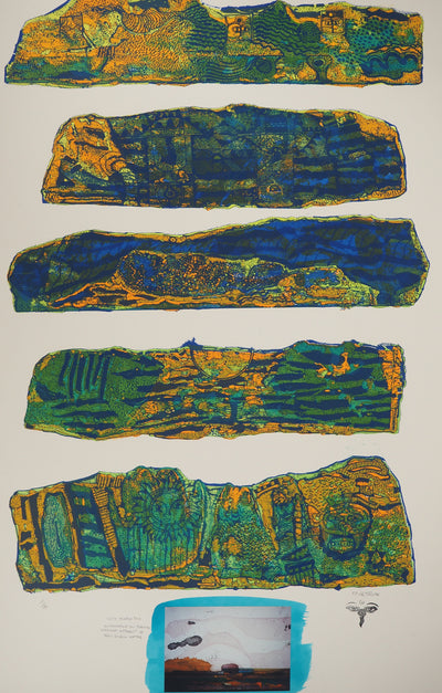 Jean-Pierre VIELFAURE : Suite Marco Polo : Dieu Soleil Hatra, Lithographie originale (photo de détail 3) - Crédit photo : Galerie Art.Paris
