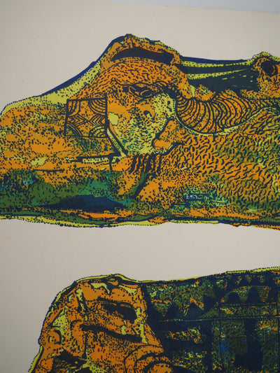 Jean-Pierre VIELFAURE : Suite Marco Polo : Dieu Soleil Hatra, Lithographie originale (photo de détail 7) - Crédit photo : Galerie Art.Paris