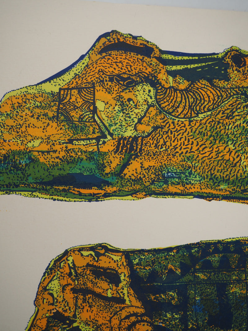 Jean-Pierre VIELFAURE : Suite Marco Polo : Dieu Soleil Hatra, Lithographie originale (photo de détail 7) - Crédit photo : Galerie Art.Paris