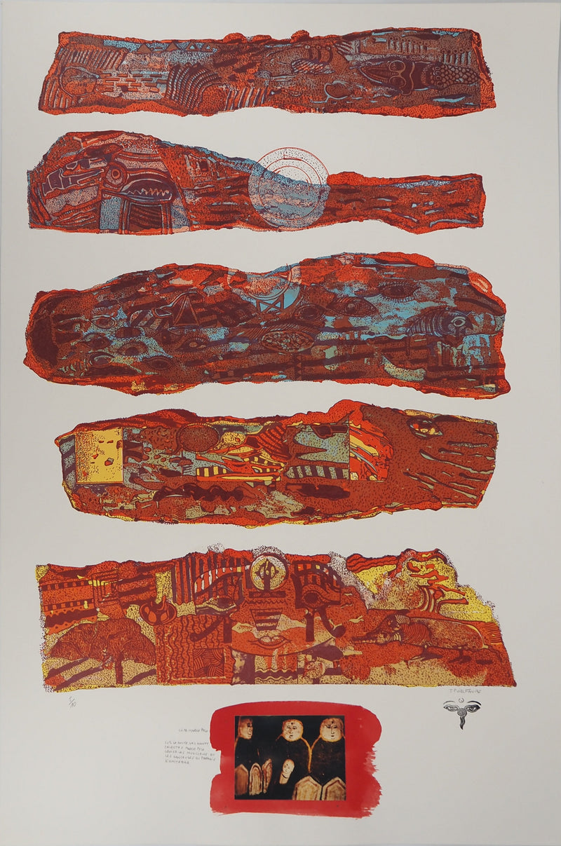 Jean-Pierre VIELFAURE : Suite Marco Polo : Les musiciens, Lithographie originale (vue générale) - Crédit photo : Galerie Art.Paris