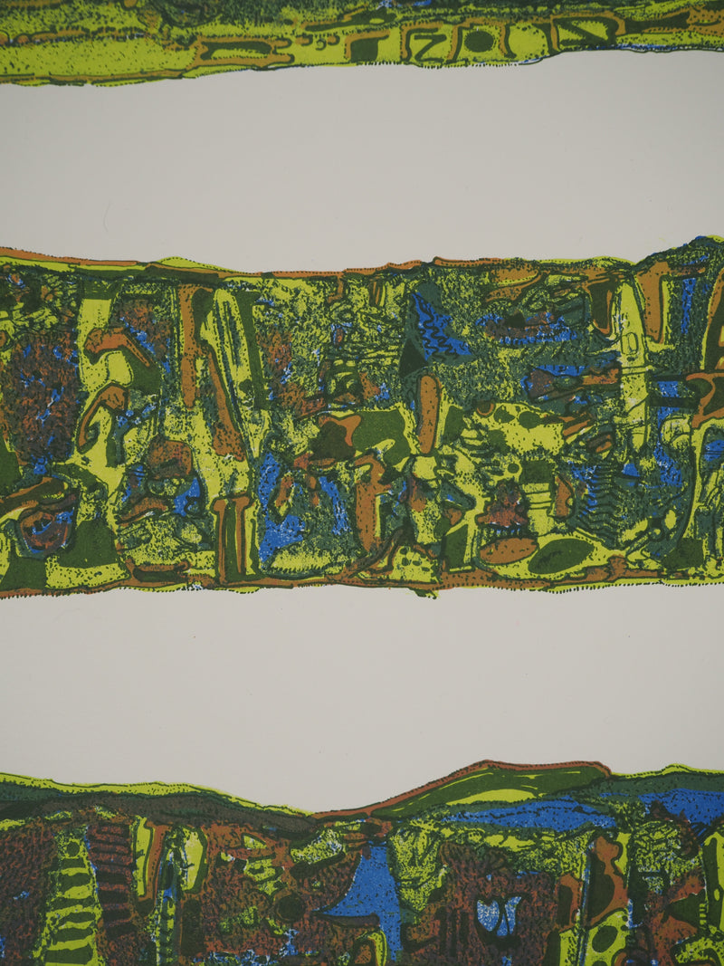 Jean-Pierre VIELFAURE : Suite Marco Polo : La forêt aux stèles, Lithographie originale (photo de détail 5) - Crédit photo : Galerie Art.Paris