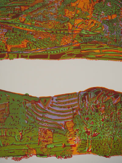 Jean-Pierre VIELFAURE : Suite Marco Polo : Le monastère, Lithographie originale (photo de détail 5) - Crédit photo : Galerie Art.Paris