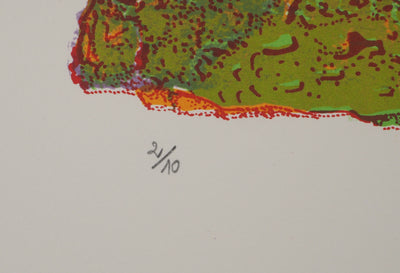 Jean-Pierre VIELFAURE : Suite Marco Polo : Le monastère, Lithographie originale (photo de détail 7) - Crédit photo : Galerie Art.Paris