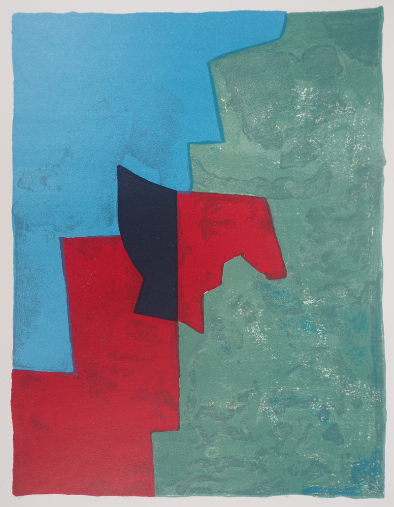 Serge POLIAKOFF : Composition rouge, verte et bleue, Lithographie originale (photo de détail 2) - Crédit photo : Galerie Art.Paris