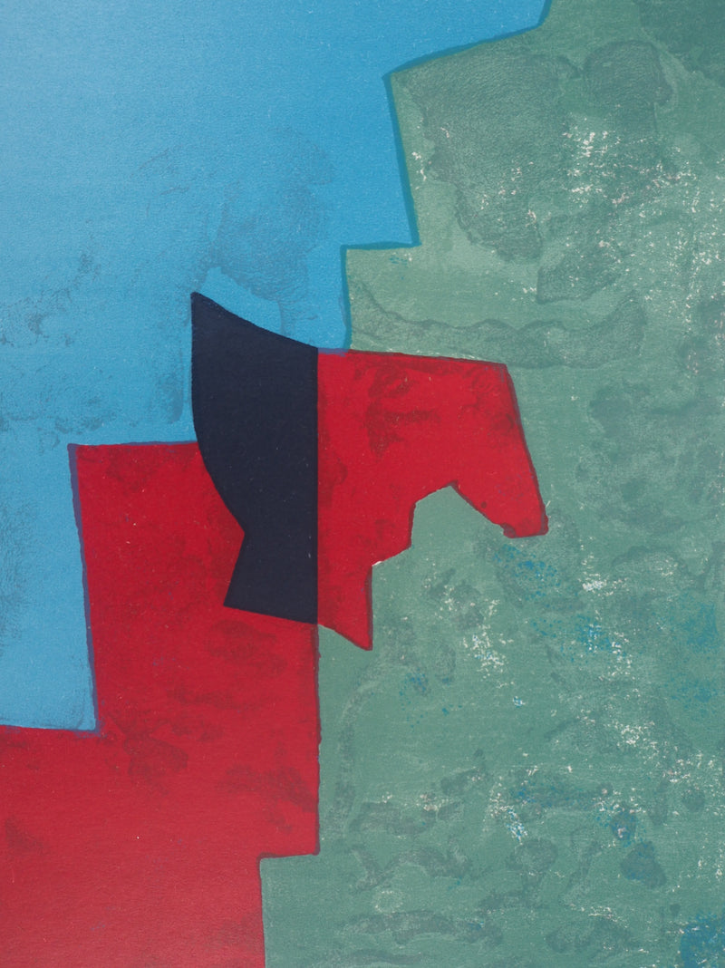 Serge POLIAKOFF : Composition rouge, verte et bleue, Lithographie originale (photo de détail 3) - Crédit photo : Galerie Art.Paris