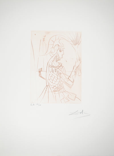 Salvador DALI : Guerre de Troie, Gravure originale (vue générale) - Crédit photo : Galerie Art.Paris