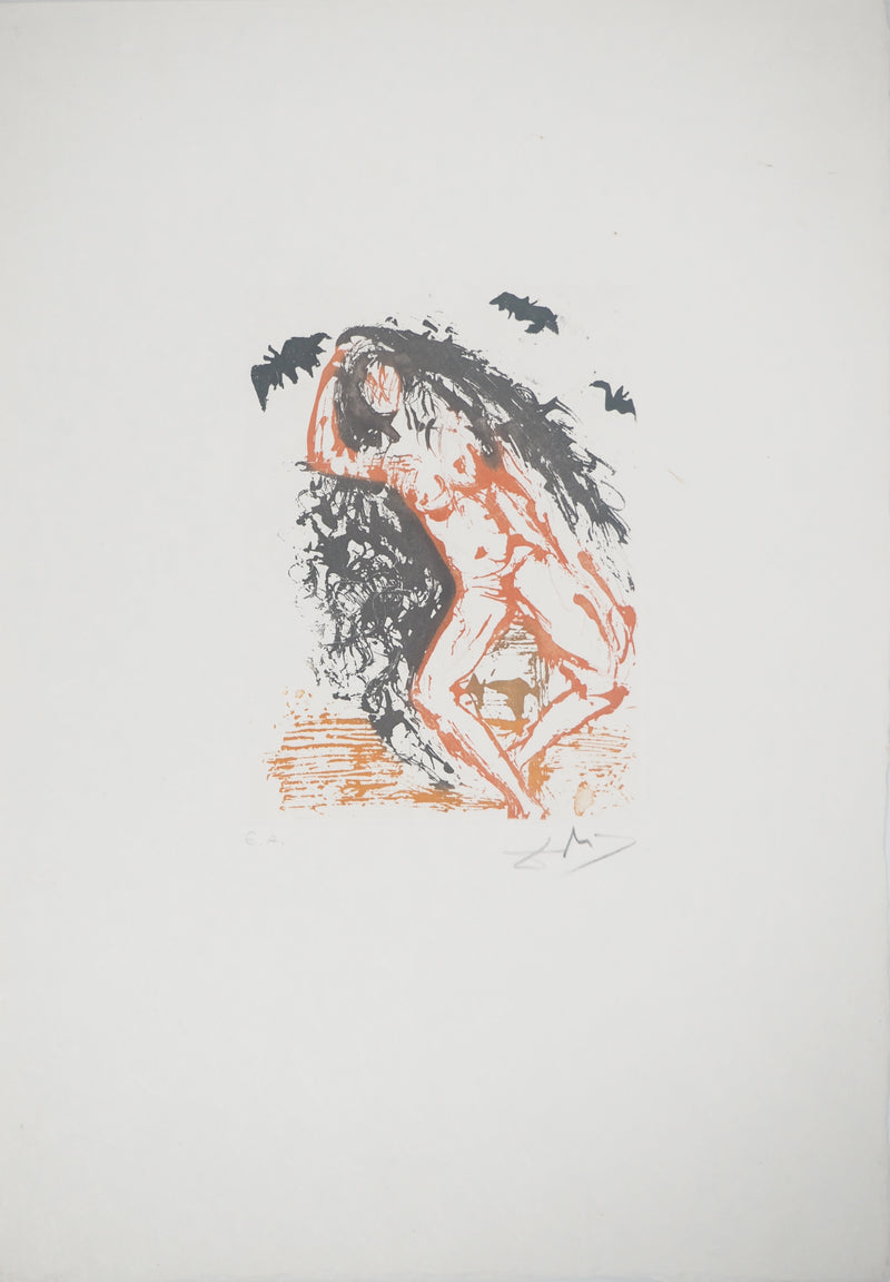 Salvador DALI : La paresse, Gravure originale (vue générale) - Crédit photo : Galerie Art.Paris