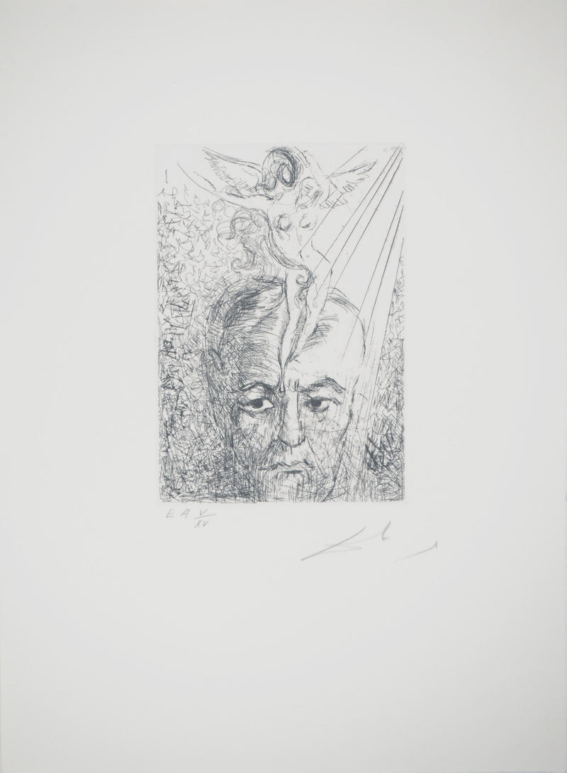 Salvador DALI : Psychanalyse : Freud, Gravure originale (vue générale) - Crédit photo : Galerie Art.Paris