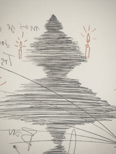 Salvador DALI : Arbre de Noël à la licorne, Gravure originale (photo de détail 4) - Crédit photo : Galerie Art.Paris