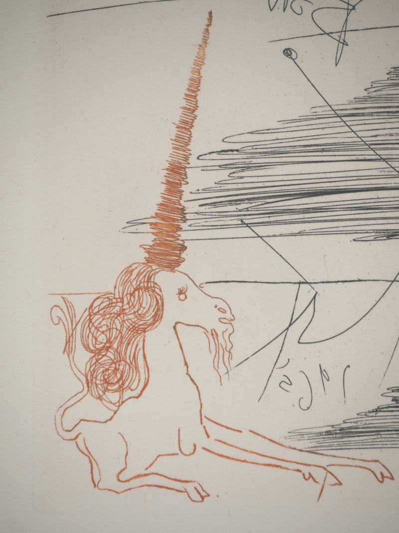 Salvador DALI : Arbre de Noël à la licorne, Gravure originale (photo de détail 5) - Crédit photo : Galerie Art.Paris