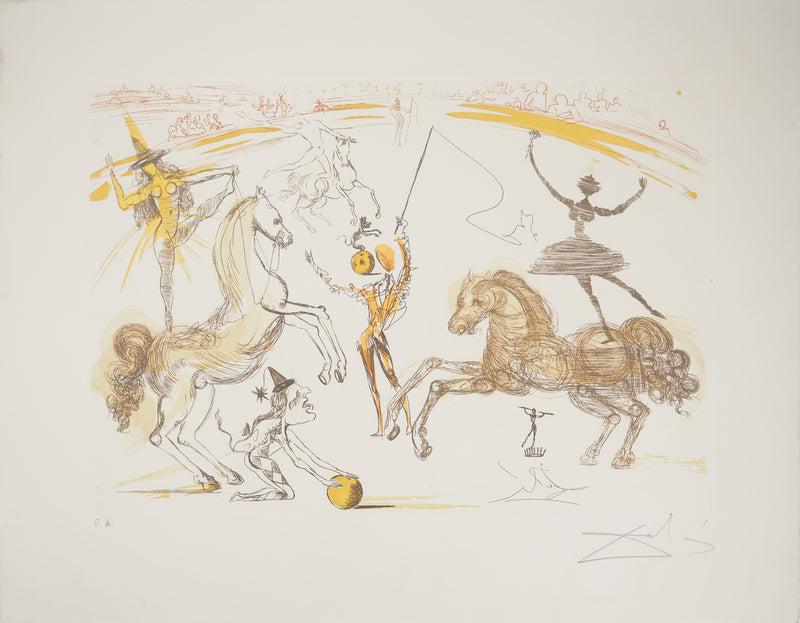 Salvador DALI : Ecuyère, Gravure originale signée