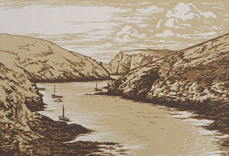 Camille BELTRAND : Belle-Isle, Port du Vieux Château, Gravure sur bois originale (photo de détail 4) - Crédit photo : Galerie Art.Paris