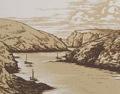 Camille BELTRAND : Belle-Isle, Port du Vieux Château, Gravure sur bois originale (photo de détail 5) - Crédit photo : Galerie Art.Paris
