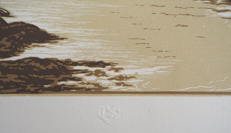 Camille BELTRAND : Belle-Isle, Port du Vieux Château, Gravure sur bois originale (photo de détail 6) - Crédit photo : Galerie Art.Paris