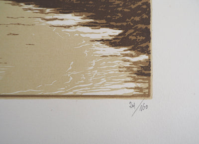 Camille BELTRAND : Belle-Isle, Port du Vieux Château, Gravure sur bois originale (photo de détail 7) - Crédit photo : Galerie Art.Paris