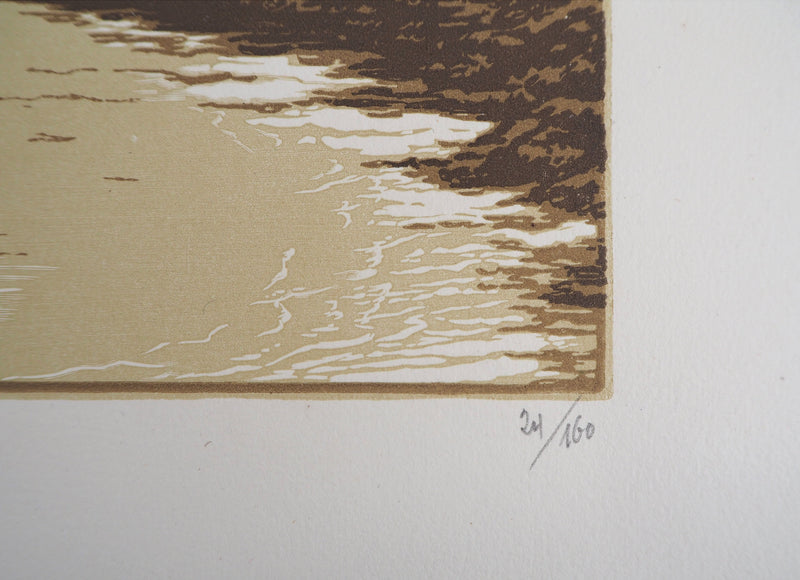 Camille BELTRAND : Belle-Isle, Port du Vieux Château, Gravure sur bois originale (photo de détail 7) - Crédit photo : Galerie Art.Paris