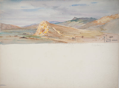 René LEVERD : Boghart, Vue sur la montagne, Aquarelle originale signée