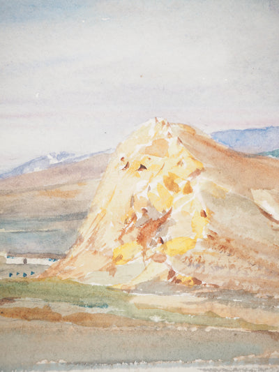 René LEVERD : Boghart, Vue sur la montagne, Aquarelle originale signée