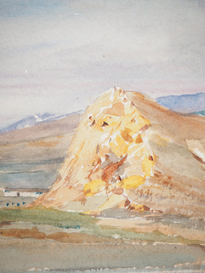 René LEVERD : Boghart, Vue sur la montagne, Aquarelle originale signée