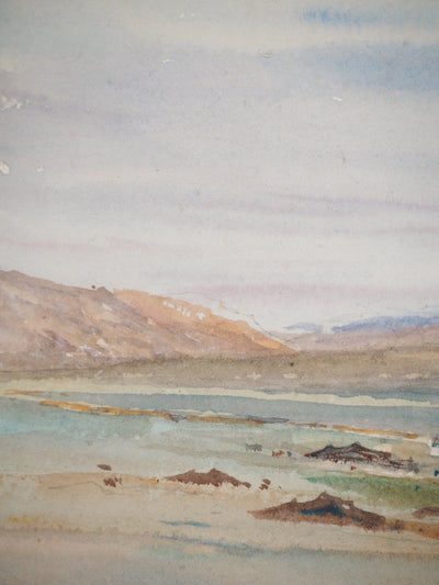 René LEVERD : Boghart, Vue sur la montagne, Aquarelle originale signée