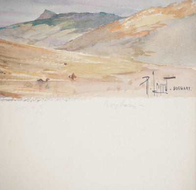 René LEVERD : Boghart, Vue sur la montagne, Aquarelle originale signée