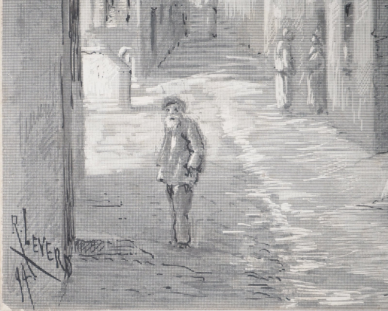 René LEVERD : Dans les rues du château, Typographie originale signée
