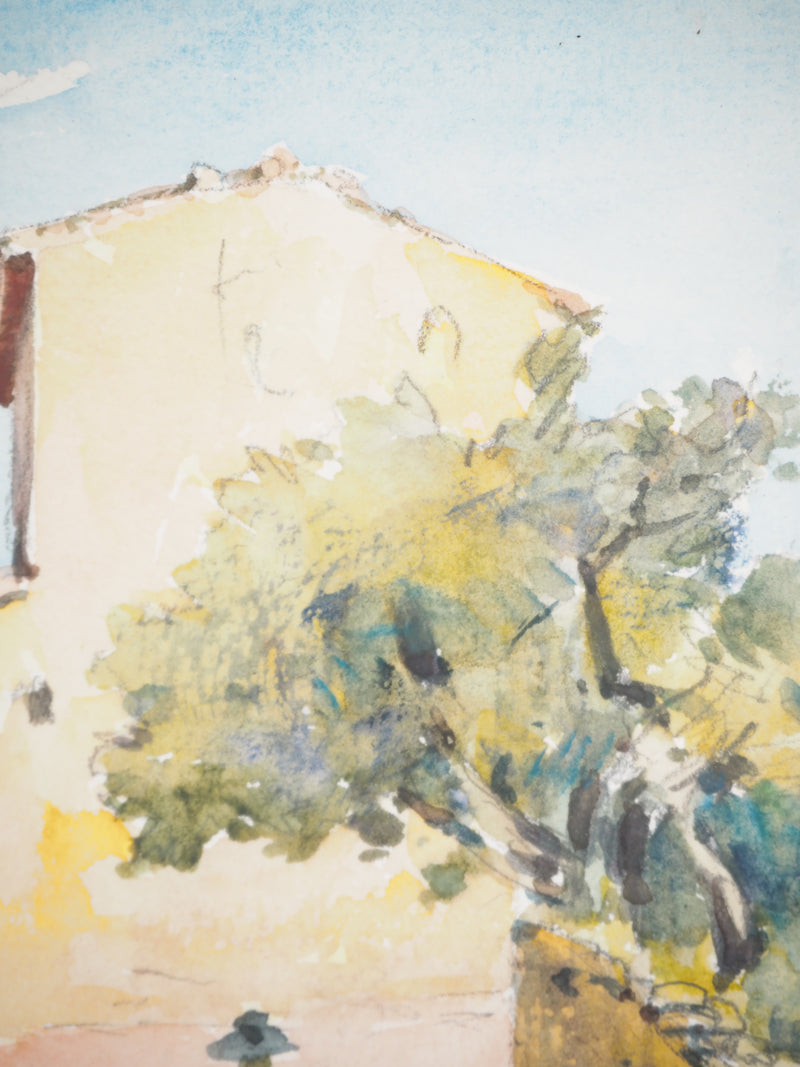 René LEVERD : Dans les ruelles de MorMoiron, Aquarelle originale signée