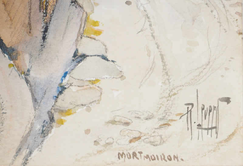 René LEVERD : Dans les ruelles de MorMoiron, Aquarelle originale signée