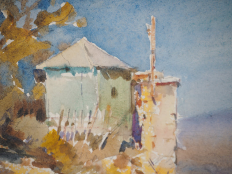René LEVERD : Paysage suisse, Aquarelle originale signée