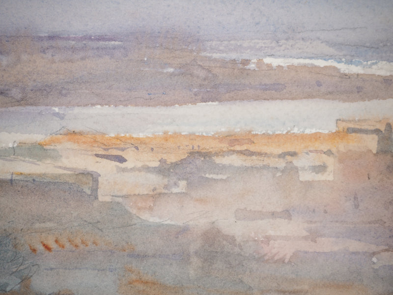 René LEVERD : Paysage suisse, Aquarelle originale signée