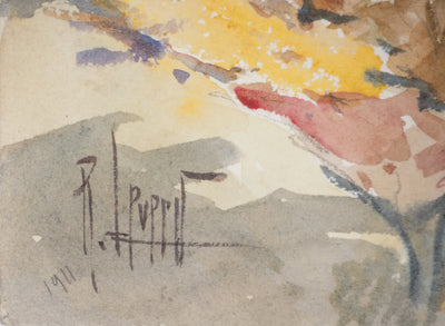 René LEVERD : Paysage suisse, Aquarelle originale signée