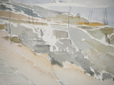 René LEVERD : Sur la route de Cassis, Aquarelle originale signée