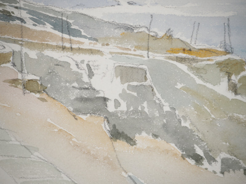 René LEVERD : Sur la route de Cassis, Aquarelle originale signée