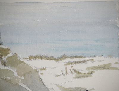 René LEVERD : Sur la route de Cassis, Aquarelle originale signée