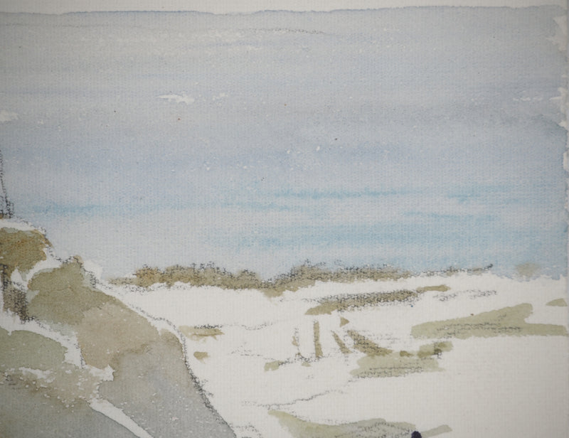 René LEVERD : Sur la route de Cassis, Aquarelle originale signée