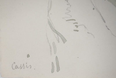 René LEVERD : Sur la route de Cassis, Aquarelle originale signée