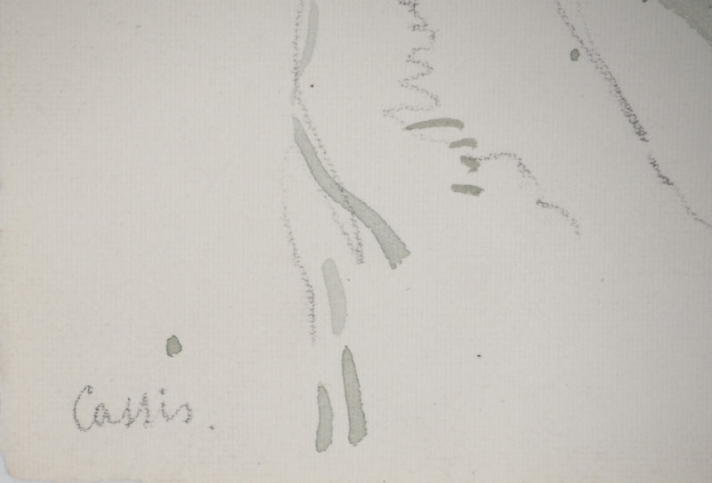 René LEVERD : Sur la route de Cassis, Aquarelle originale signée