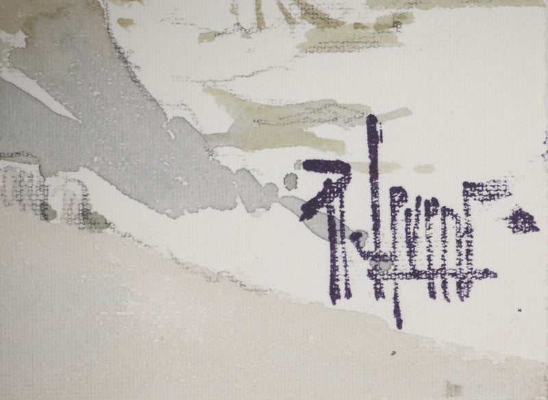 René LEVERD : Sur la route de Cassis, Aquarelle originale signée