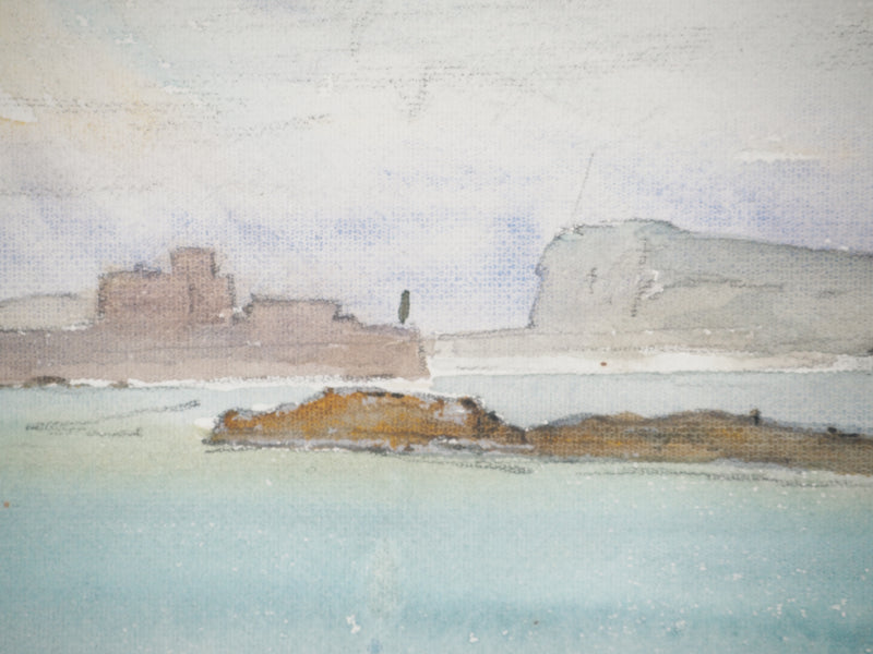 René LEVERD : Les cotes marseillaises, Aquarelle originale signée