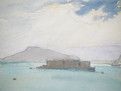 René LEVERD : Les cotes marseillaises, Aquarelle originale signée
