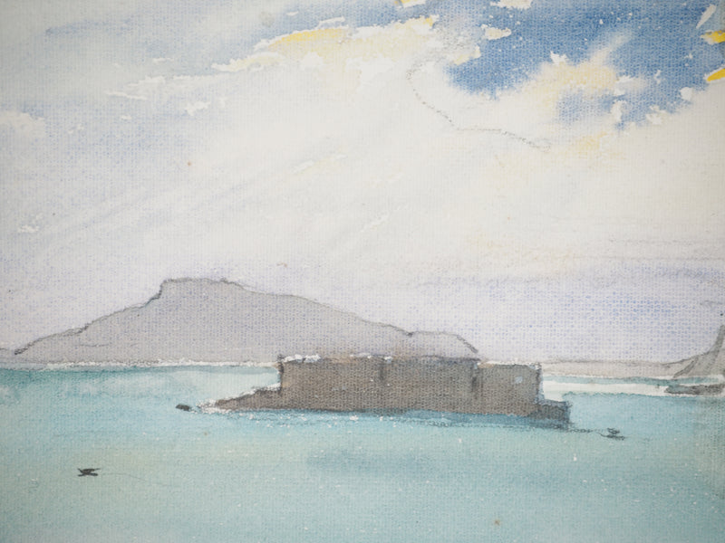 René LEVERD : Les cotes marseillaises, Aquarelle originale signée