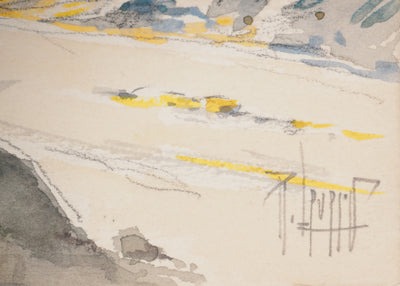 René LEVERD : Route de Marseille à Cassis, Aquarelle originale signée