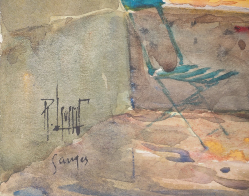 René LEVERD : Lumières à travers les arbres, Aquarelle originale signée