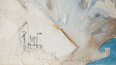 René LEVERD : Au bord du précipice, Aquarelle originale signée