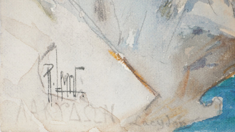 René LEVERD : Au bord du précipice, Aquarelle originale signée