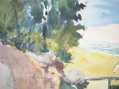 René LEVERD : Promenade dans le Sault de Vaucluse, Aquarelle originale signée