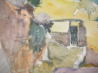 René LEVERD : Promenade dans le Sault de Vaucluse, Aquarelle originale signée