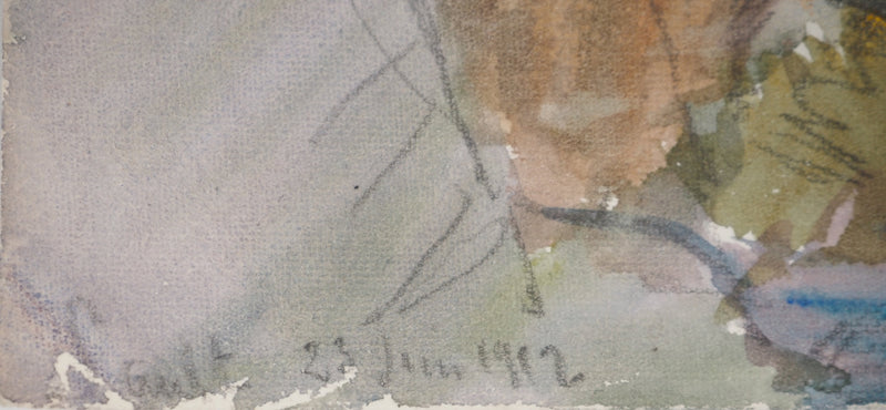 René LEVERD : Promenade dans le Sault de Vaucluse, Aquarelle originale signée