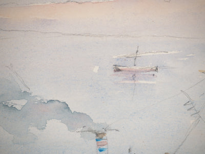 René LEVERD : Marine et Balade dans les collines, Aquarelle originale signée